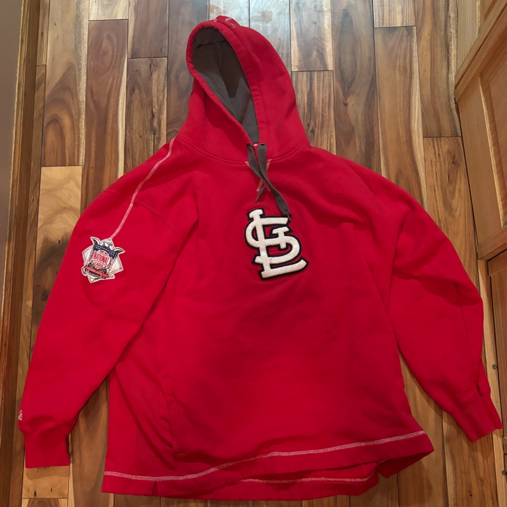 Red National League, St. Louis Cardinals Hooded Sweatshirt with Logo